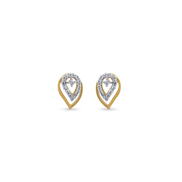 Magnificent Paisley Pattern Diamond Earrings-EF IF VVS-18kt Yellow Gold-