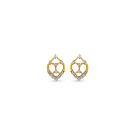 Petite Sleek Diamond Earrings-EF IF VVS-18kt Yellow Gold-