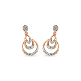 Gleaming Semi Circle Diamond Earrings-EF IF VVS-18kt Yellow Gold-