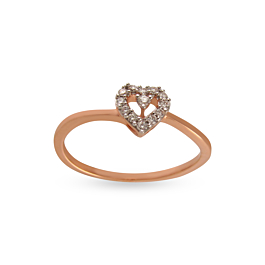 Edgy Heart Diamond Ring-EF IF VVS-18kt Yellow Gold-7