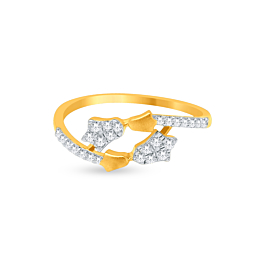 Pristine Floral Diamond Ring-736A001794-1-EF IF VVS-18kt Yellow Gold-7