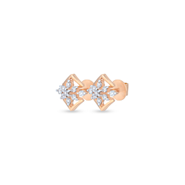 Exuberant Classic Floral Diamond Earrings-EF IF VVS-18kt Yellow Gold-