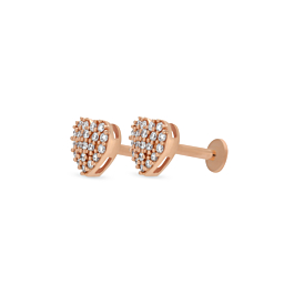 Glinting Heart Diamond Earrings-EF IF VVS-18kt Yellow Gold-