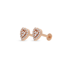 Stellar Heartin Diamond Earrings-EF IF VVS-18kt Yellow Gold-