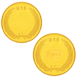 22KT 2 Grams Leaf Design Gold Coin