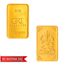 22KT 4 Grams Ganesha Gold Biscuit(Bar)