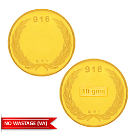 22KT 10 Grams Leaf Design Gold Coin