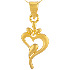 Mesmerizing Valentine Heart Gold Pendant And Rakhi