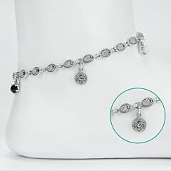 Lovely Dancing Drops Silver Anklets