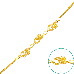 Mesmerizing Dual Tone Floral Gold Bracelet