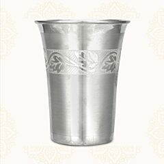 Beautiful Engraved Foral Silver Tumbler