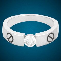 Trendy Stylish Single Stone Silver Rings