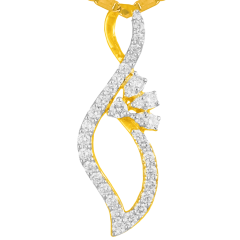Sparkling Semi Floral Diamond Pendant