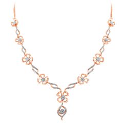 Beautiful Bridal Collection Floral Design Diamond Necklace