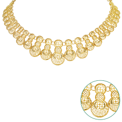 Amiable Concentric Circle Gold Necklace