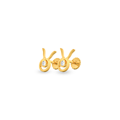 Adorable Taurus Zodiac Sign Gold Earrings