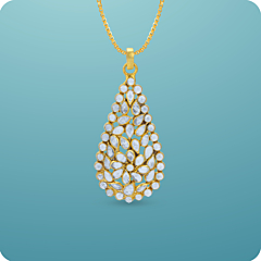 Opulent Pear Drop Silver Pendant