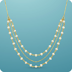 Exuberant Dual Layered Pearl Silver Chain