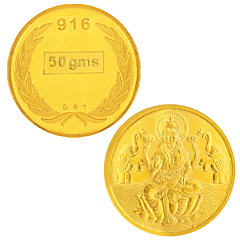 22KT 50 Grams Lakshmi Gold Coin