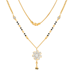Mesmerizing Glint Floral Gold Necklaces