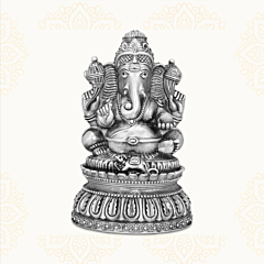 Almighty Lord Bala Ganapathy Silver Idol