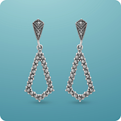Geometric Stylish Silver Earrings