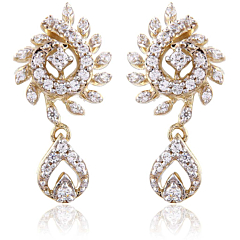 Eye Enticing Sparkling Stone with Hanging Diamond Earrings