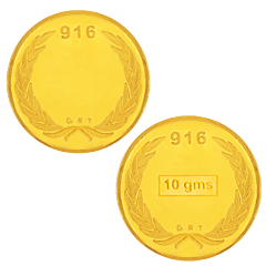 22KT 10 Grams Leaf Design Gold Coin