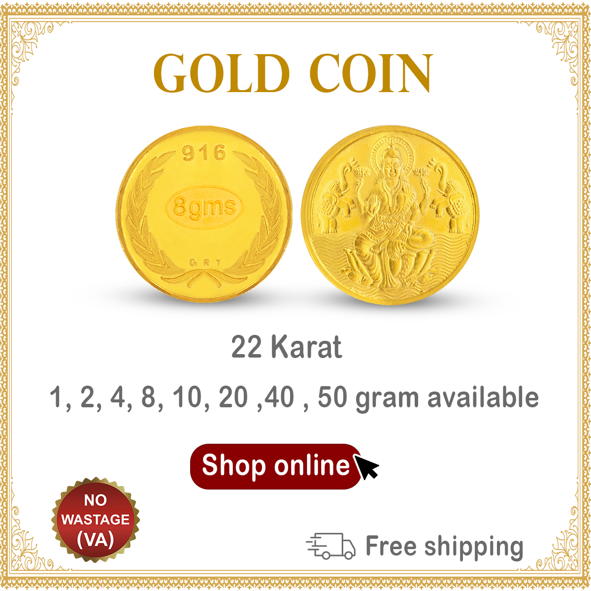 Buy Gold Coins And Bars Online 22K Gold Coins Online India